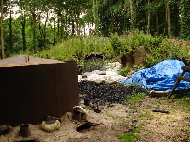 Reality didn't quite match the romantic mental image - charcoal making at Hestercomb