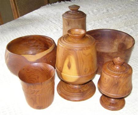 Mark's little collection of treen turned from yew