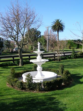 The rococo styled fountain has drifted down the road from us