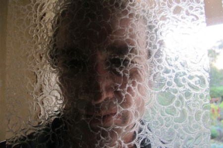 Mark, nose pressed to the window (or door, in this case). On the outside looking in.