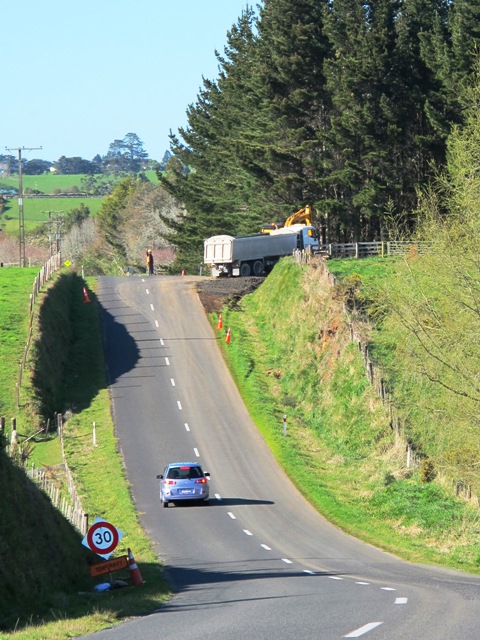 Plenty of warning signage coming from the other side at 10.20am on Friday 6 Sept 