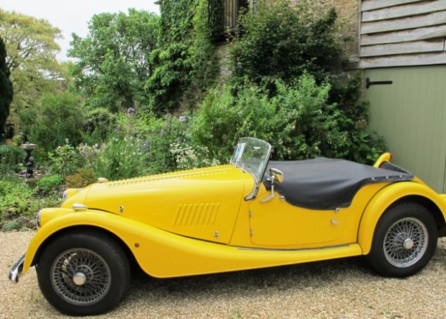 The current owner likes yellow convertibles. This is a Morgan, though apparently reproduction. 