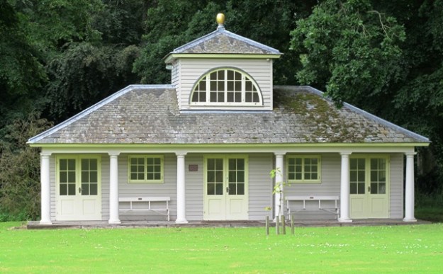 We lack a cricket pavilion in our garden. To build one, even as attractive as this one, would look sadly out of place