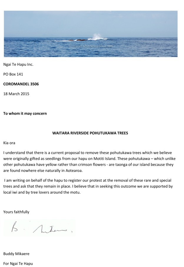 Pohutukawa letter