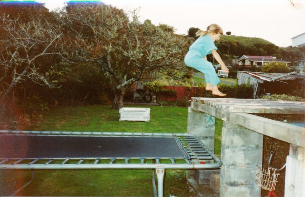 The disused water tank stand which made the tramp twice the fun. I see from the date that our daughter was only 6 at this time. By modern standards, we clearly allowed our children to take physical risks. 