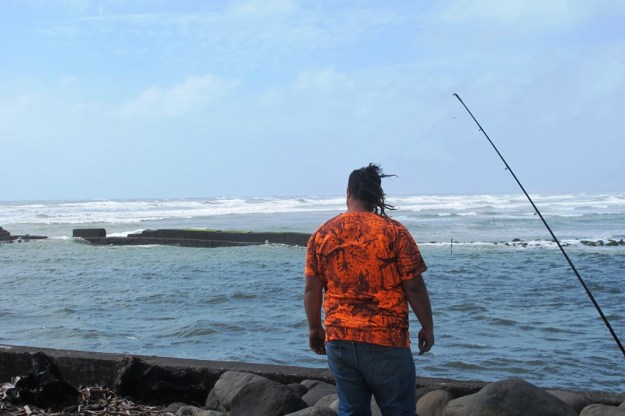 Fishing at the Waitara river mouth 