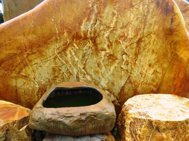 I did admire the stone water containers and the slab stools - no longer chipped and shaped by hand 