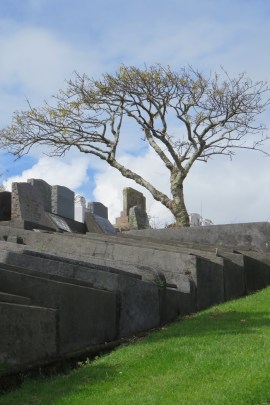 Interesting austerity to the right, topped by a kowhai tree 